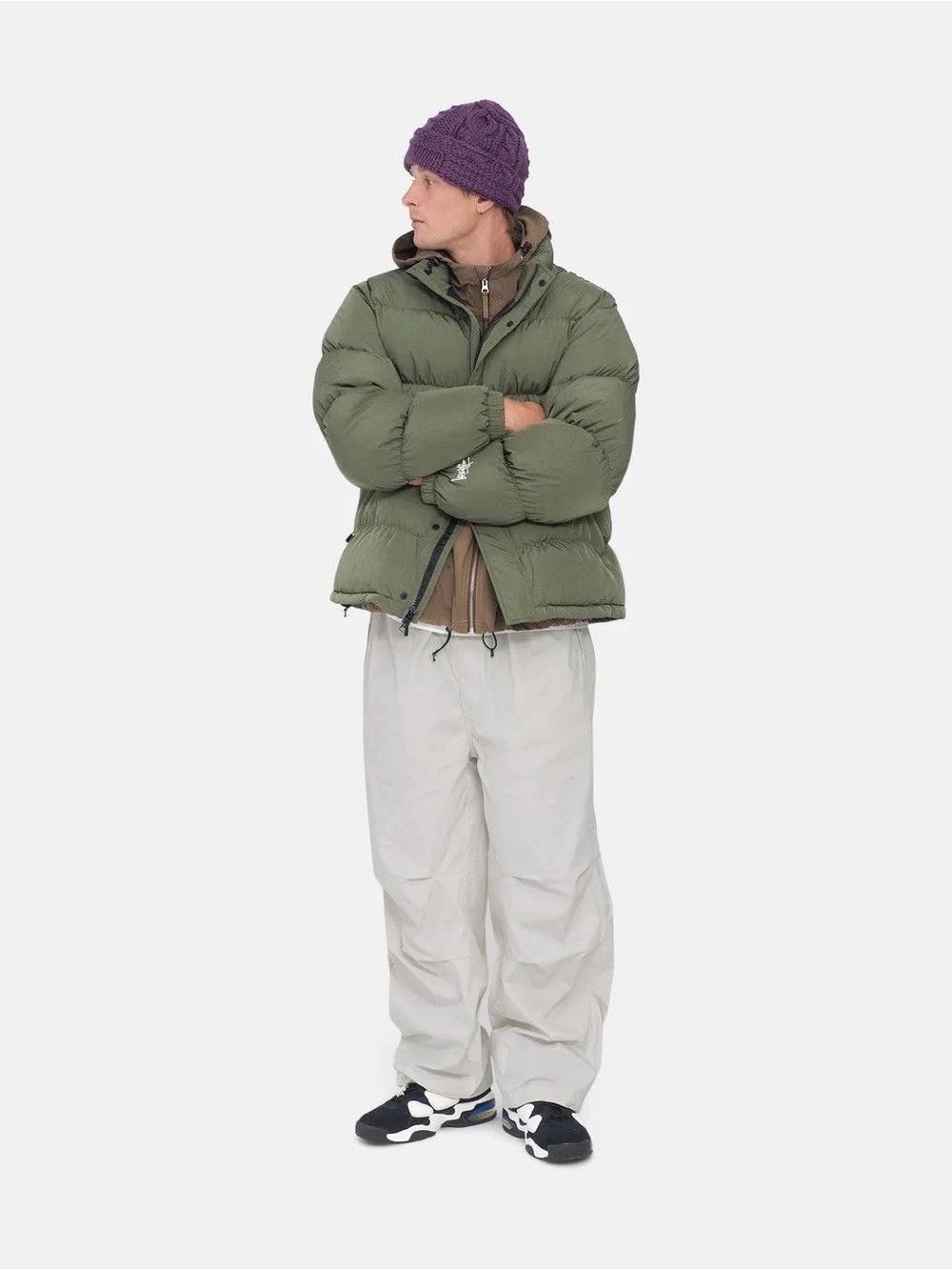 Stüssy Nyco Over Trousers cream cargo pants Loose Baggy size L